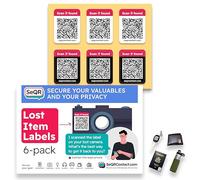 Etiquetas de artículos perdidos | Calcomanías de código QR que mantienen tu información personal privada | Etiquetas de código QR personalizables para almacenamiento, etiquetas de mudanza o etiquetas