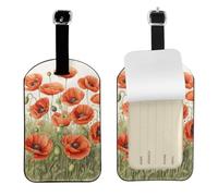 Etiquetas de bolsa con estampado de flores de amapola, etiqueta elegante para equipaje, 4.3 x 2.76 pulgadas, accesorio esencial de viaje para maletas