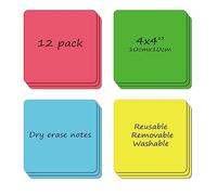 Etiquetas de borrado en seco para contenedores de almacenamiento, impermeables, extraíbles, de borrado en seco, 4 x 4 pulgadas, nano material reutilizable una y otra vez, reutilizables