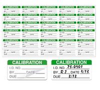 Etiquetas de calibración autolaminables de 5 x 2,5 cm, calcomanías de calibración impermeables para escritura con cubiertas transparentes para calibración NIST, calibración ISO-9000, 128 etiquetas