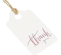 Etiquetas de Cartón Thank You Rosa 0 | Ideales para Personalizar Regalos | Incluye Cuerda | 2,9x5cm | Económicas