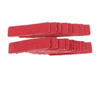 Etiquetas de cuero hechas a mano, etiquetas en relieve de cuero superior suave y duradero multiusos para manualidades, fabricación de joyas, proyectos de costura, 20 piezas (Roja)