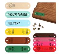 Etiquetas de cuero personalizadas hechas a mano para coser, 10 unidades, 5 formas con 10 colores a elegir y patrones variados, ideas de regalo para ropa de bricolaje, bolsos, sombreros y más (estilo 4