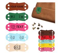 Etiquetas de cuero personalizadas hechas a mano para coser, 10 unidades, 5 formas con 10 colores a elegir y patrones variados, ideas de regalo para ropa, bolsos, sombreros y más (estilo 5)