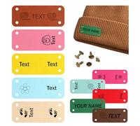 Etiquetas de cuero personalizadas hechas a mano para coser, 10 unidades, 5 formas con 10 colores a elegir y patrones variados, ideas de regalo para ropa de bricolaje, bolsos, sombreros y más (estilo 3