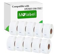 Etiquetas de Devolución de Dirección Molabel - 10 rollos para Dymo S0722520 11352-25mm x 54mm Compatible con Impresoras Dymo LabelWriter 550-500 etiquetas por rollo