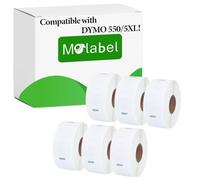 Etiquetas de Devolución de Dirección Molabel - 6 rollos para Dymo S0722520 11352-25mm x 54mm Compatible con Impresoras Dymo LabelWriter 550-500 etiquetas por rollo