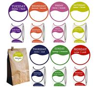 Etiquetas de días de la semana 3500 piezas Etiqueta de puntos Etiquetas de alimentos Etiquetas de alimentos puntos de día Etiquetas adhesivas de 7 días, incluidas 500 etiquetas por rollo