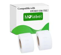 Etiquetas de Dirección Estándar Molabel - 2 rollos para Dymo S0722370 99010-28mm x 89mm Compatible con Impresoras Dymo LabelWriter 550-130 etiquetas por rollo.