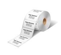 Etiquetas de dirección personalizadas autoadhesivas GoodMarkt | 57x32 mm, 150 etiquetas/rollo, papel blanco | Pegatinas con nombres que constan de 1 a 5 líneas que contienen el texto que desees.