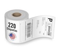 Etiquetas de envío 104 x 159 mm (4x6) compatibles con Dymo 4XL, Zebra, Epson, Double Dragon - 220 etiquetas/rollo, compatibles con S0904980 y 1744907, autoadhesivas, sin BPA, NO aptas para 5XL