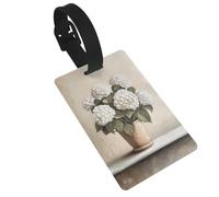 Etiquetas de equipaje con diseño vintage de hortensias blancas para maleta, ideal para viajes, cruceros, mochilas, bolsas