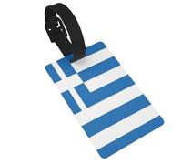 Etiquetas de equipaje con estampado de bandera griega, etiquetas de bolsa de viaje e identificadores de equipaje, etiquetas de equipaje de crucero, accesorios de viaje para cruceros y viajes en avión