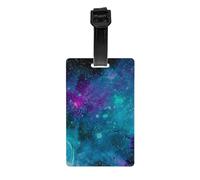 Etiquetas de equipaje con estampado de cielo y estrellas moradas, fáciles de identificar, etiquetas de maletas, cruceros, viajes aéreos, uso diario