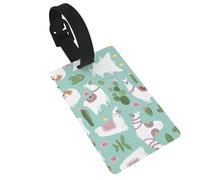 Etiquetas de equipaje con estampado de flores de cactus de alpaca tropical para maletas, compactas, ligeras, para viajes y cruceros y aeropuertos