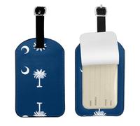 Etiquetas de equipaje con estampado de la bandera de Carolina del Sur, etiqueta de dirección portátil, soporte para etiquetas de maleta, accesorio de viaje para cruceros, vacaciones, viajes