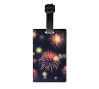 Etiquetas de equipaje con impresión 3D de fuegos artificiales de explosión, fáciles de identificar, etiquetas de maletas, cruceros, viajes aéreos, uso diario