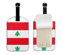 Etiquetas de equipaje con impresión de la bandera del Líbano, etiqueta de dirección portátil, soporte para etiquetas de maleta, accesorio de viaje para cruceros, vacaciones, viajes, protección de