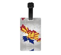 Etiquetas de equipaje con la bandera de Macedonia del Norte Map04, juego de etiquetas de identificación para maleta, etiquetas de bolso, accesorios de viaje, regalo