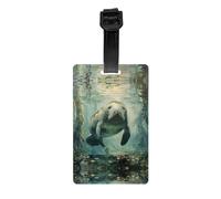 Etiquetas de equipaje de animales de manatí, etiquetas de equipaje, maleta, juego de etiquetas de identificación, etiquetas de bolso, accesorios de viaje, regalo