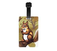 Etiquetas de equipaje de ardilla que come nueces, identificadores de equipaje elegantes, impermeables y duraderos, garantizan que tu viaje sea seguro y ordenado.