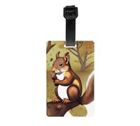 Etiquetas de equipaje de ardilla que come nueces, identificadores de equipaje elegantes, impermeables y duraderos, garantizan que tu viaje sea seguro y ordenado.