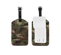 Etiquetas de equipaje de camuflaje del ejército militar, etiqueta de equipaje de viaje de cuero, 1 pieza