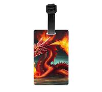 Etiquetas de equipaje de Dragon King in Fire para maletas, etiquetas de viaje de cuero sintético, etiquetas para bolsos, protección de la privacidad, artículos esenciales de viaje