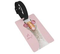 Etiquetas de equipaje de ganso caprichoso con lentes de sol que dicen "Got Money - Etiqueta de identificación para maleta, ideal para viajes, cruceros, mochilas, bolsas