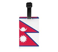 Etiquetas de equipaje de la bandera de Nepal, identificadores de equipaje elegantes, impermeables y duraderos, garantizan que tu viaje sea seguro y ordenado.