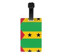 Etiquetas de equipaje de la bandera de Santo Tomé y Príncipe, identificadores de equipaje elegantes, impermeables y duraderos, garantizan que tu viaje sea seguro y ordenado.