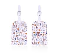 Etiquetas de equipaje de mujer en ciencia, regalo de científico, etiqueta de equipaje para la semana de laboratorio, empoderamiento para mujeres, regalo para profesores (etiqueta de ciencia)