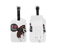 Etiquetas de equipaje de perro Love Boxer, etiqueta de equipaje de viaje de cuero, 1 pieza