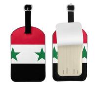 Etiquetas de equipaje de viaje con diseño de bandera de la República Árabe Siria, elegante etiqueta de equipaje de 4.3 x 2.76 pulgadas para accesorios de maletas