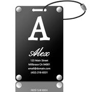 Etiquetas de equipaje de viaje de acero inoxidable - personalizables con nombres gráficos - impermeables y resistentes para facilitar su identificación - adecuadas para maletas y mochilas