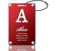 Etiquetas de equipaje de viaje de acero inoxidable - personalizables con nombres gráficos - impermeables y resistentes para facilitar su identificación - adecuadas para maletas y mochilas