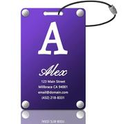 Etiquetas de equipaje de viaje de acero inoxidable - personalizables con nombres gráficos - impermeables y resistentes para facilitar su identificación - adecuadas para maletas y mochilas