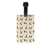Etiquetas de equipaje, Etiqueta de nombre de PVC Etiquetas de identificación de identificador de maleta de viaje Etiqueta de equipaje,Diseño lindo del perro del café belga Malinois