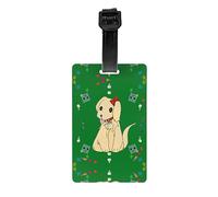 Etiquetas de equipaje impresas con diseño de perro sobre hierba, aptas para maletas, mochilas y bolsas de golf