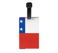 Etiquetas de equipaje impresas con la bandera de Chile con correas de muñeca desmontables que se pueden colgar en maletas y bolsas de viaje.