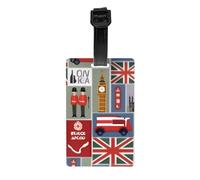 Etiquetas de equipaje impresas con símbolos de Inglaterra para maletas, etiqueta de equipaje de viaje con tarjeta de identificación para equipaje, accesorios de viaje de crucero