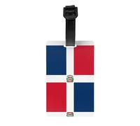 Etiquetas de equipaje impresas de República Dominicana con cubierta de privacidad completa - Etiquetas de identificación de PVC duraderas para maletas y mochilas
