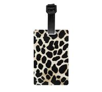 Etiquetas de equipaje negras con estampado de leopardo para maletas, etiquetas duraderas para bolsas fáciles de reconocer, esenciales para viajar