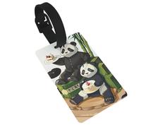 Etiquetas de equipaje Pandas of Father and Son. Duradero y elegante, este accesorio de viaje unisex hace que sea fácil identificar tu equipaje.