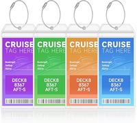 Etiquetas de Equipaje para Cruceros, Aida Etiquetas para Maletas Resistentes Impermeables de PVC Transparente para Mein Schiff, Etiquetas para Maletas para Cruceros con Cinta Metálica Atornillable (4)