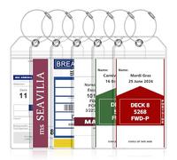 Etiquetas de equipaje para cruceros esenciales para NCL, princesa, carnaval, Royal Caribbean y Celebrity Cruise Necessities SEAVILIA, Paquete de 6 unidades, transparente, Wide(for Carnival, NCL