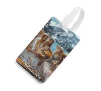 Etiquetas de equipaje para maletas con texto en inglés "Woman Eating Pasta on Lake", etiquetas de TPU para equipaje, lindas etiquetas de bolsa de viaje, estilo blanco