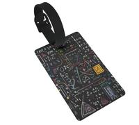 Etiquetas de equipaje seguras con fórmula matemática: etiquetas de PVC para maletas, identificador de equipaje, etiqueta de equipaje de viaje con tarjeta de identificación con nombre para maletas