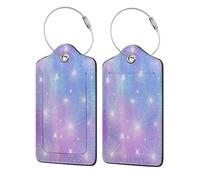 Etiquetas de equipaje Spiderweb Glitter Pastel (2 unidades) para maleta, pasaporte, cuero con presilla de acero inoxidable, etiqueta de identificación con nombre, cubierta de privacidad para adultos