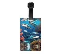 Etiquetas de equipaje Submarine Shark Coral, etiquetas colgantes de viaje para maleta, mochilas escolares para niños, bolsas, bolsas de deporte, maletines, bolsas de golf, cubierta de privacidad